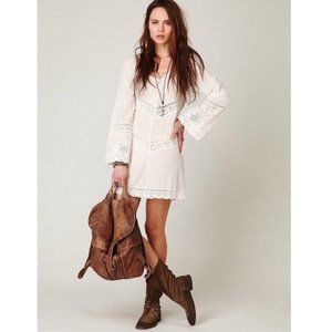 Free People Long Sleeve Swiss Dot Crochet Tunic